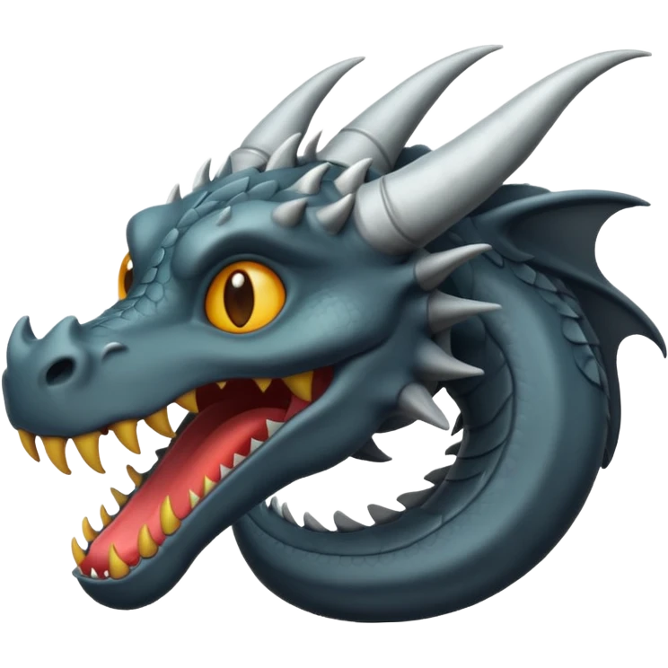 iOS style emoji, minimal dragon fang, dark fantasy object emoji