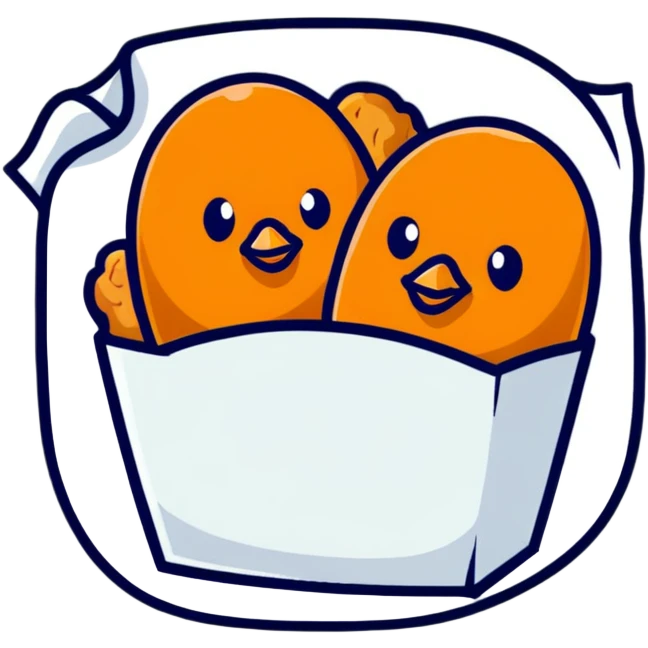 cartoon sticker of a chicken nugget emoji