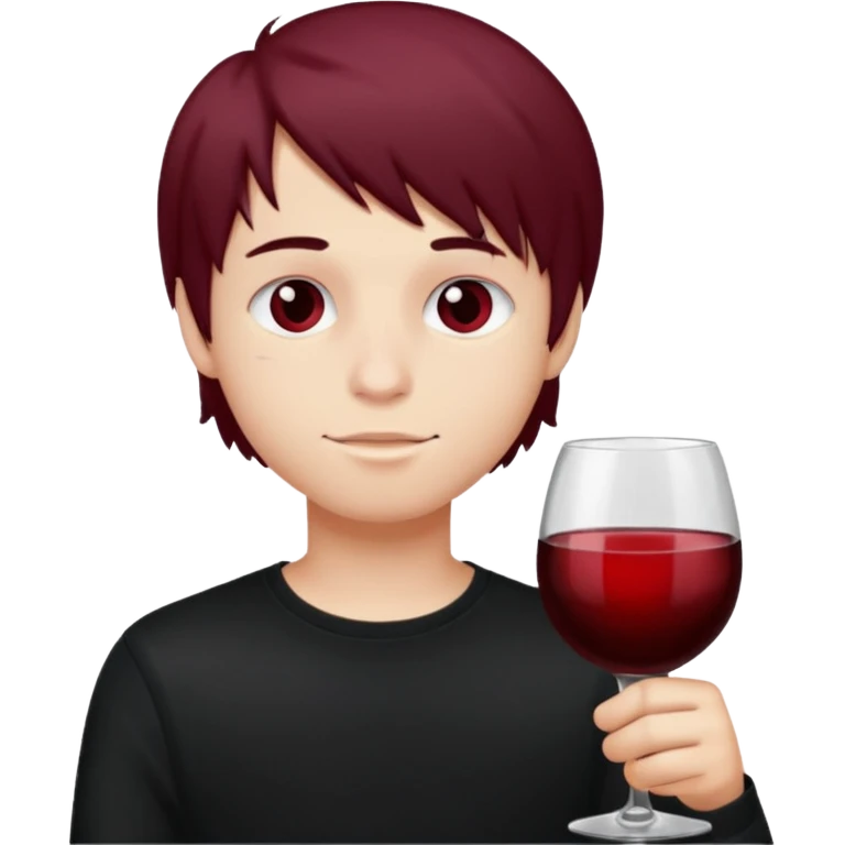 Bebendo vinho  adolescente emo masculino emoji