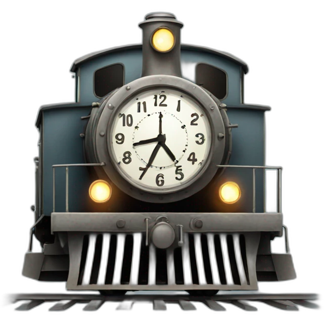 Train with clock emoji