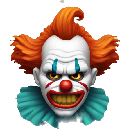 angry clown is sitting at his laptop emoji