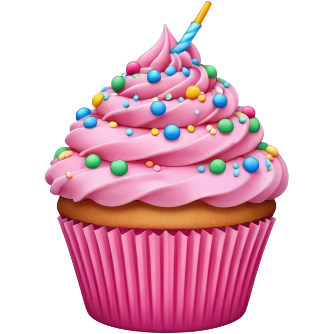 Cupcake with pink icing emoji