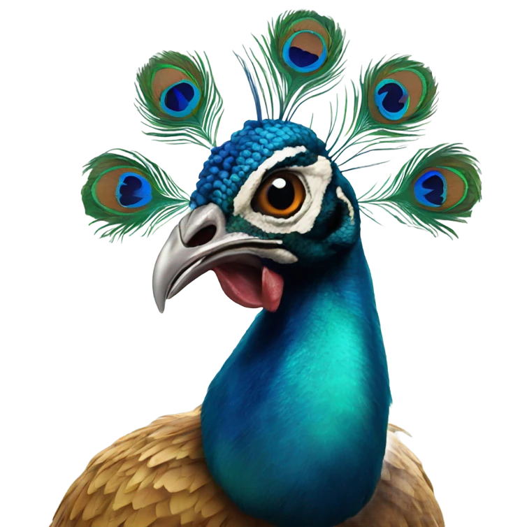 Peacock but with chicken head emoji