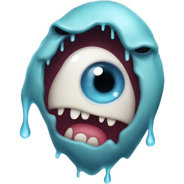 a one eye monster crying with one tear emoji