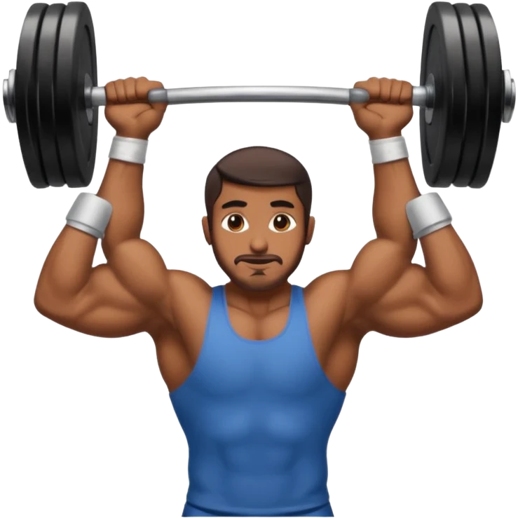 brown muslim man pushing weight emoji
