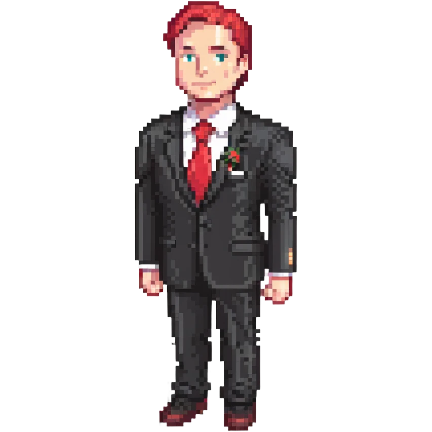 hitman with black suit and red tie emoji
