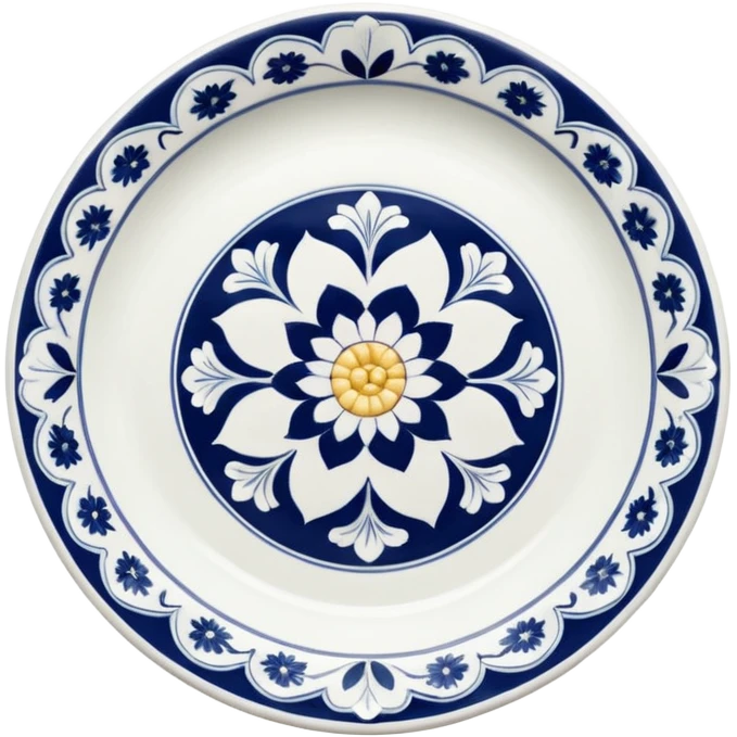 Beautiful white floral plate facing up emoji