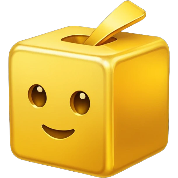 Pure gold block like in Minecraft  emoji