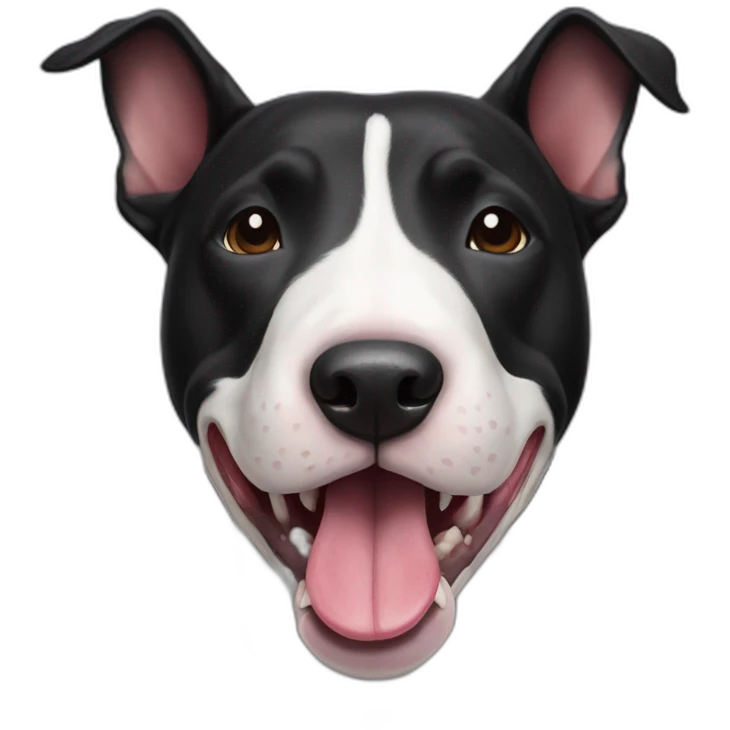 black bull terrier with tongue emoji