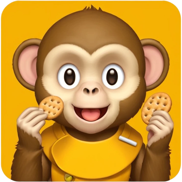 Monkey eating cracker emoji