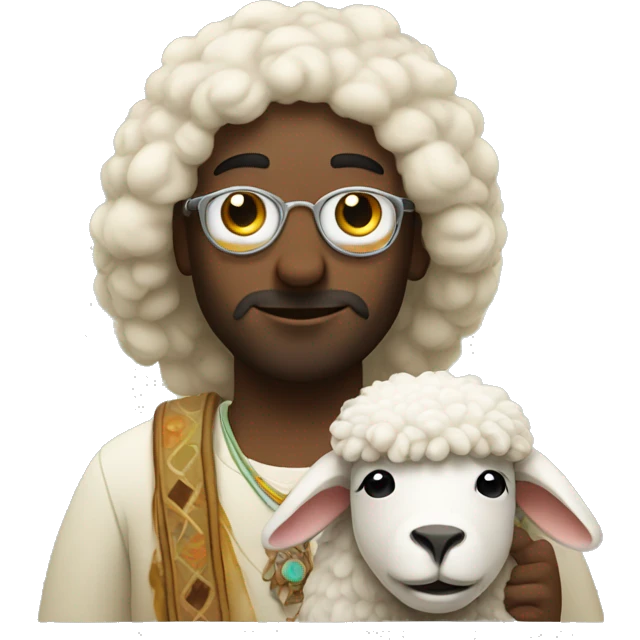 An hippie with a sheep emoji