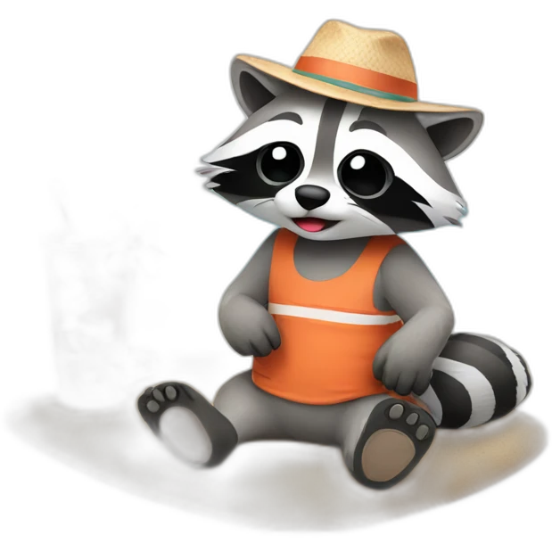 Raccoon on vacation emoji