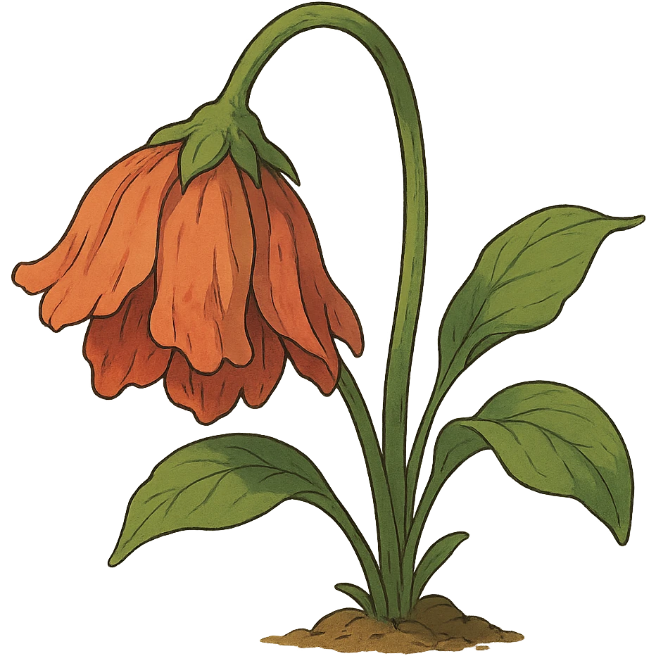 ghibli style wilted flower emoji