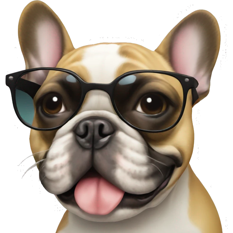 French bulldog with sunglasses emoji