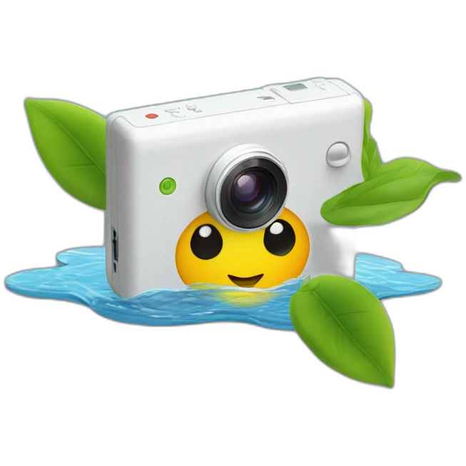 small-leaf-floating-on-water-block-and-security-ptz-camera-behind emoji