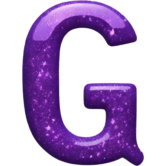 purple glowing Glitter letter G emoji