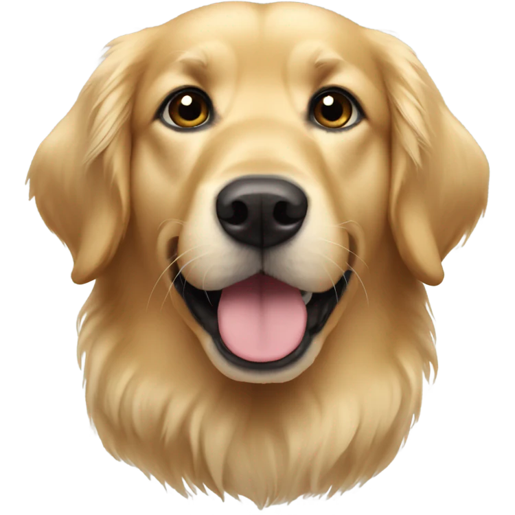 Golden retriever with black eyes emoji