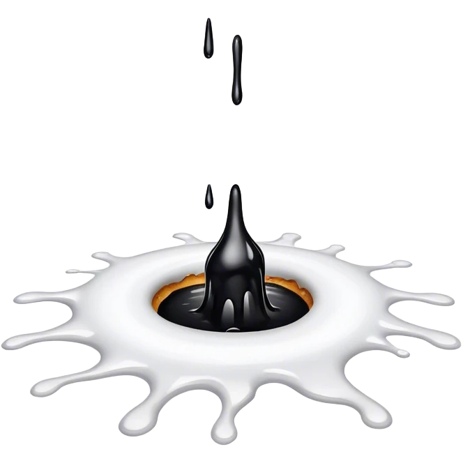 (a black hole on floor) dripping white paint  emoji