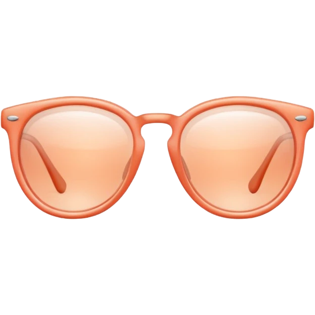 Peach-coral Glasses with subtle shine and curved frame edges. emoji