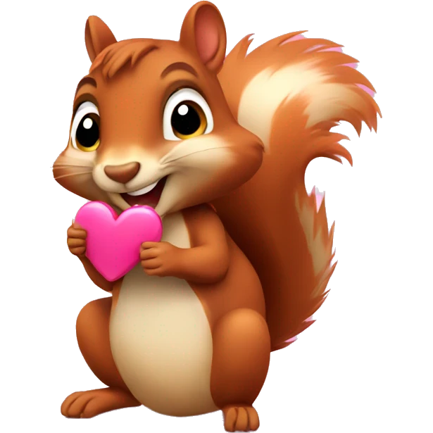 squirrel with hearts emoji