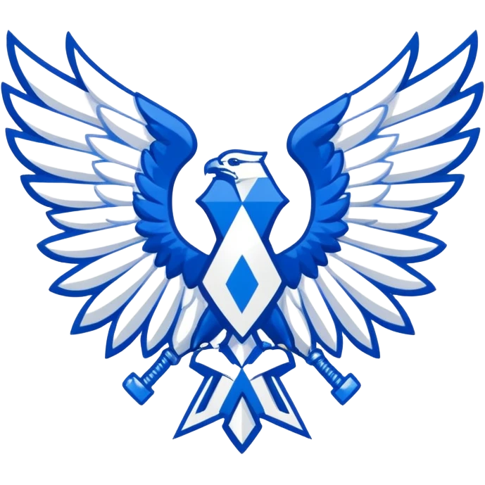 Survey Corps logo from Attack on Titan, Wings of Freedom emblem, overlapping blue and white wings emoji