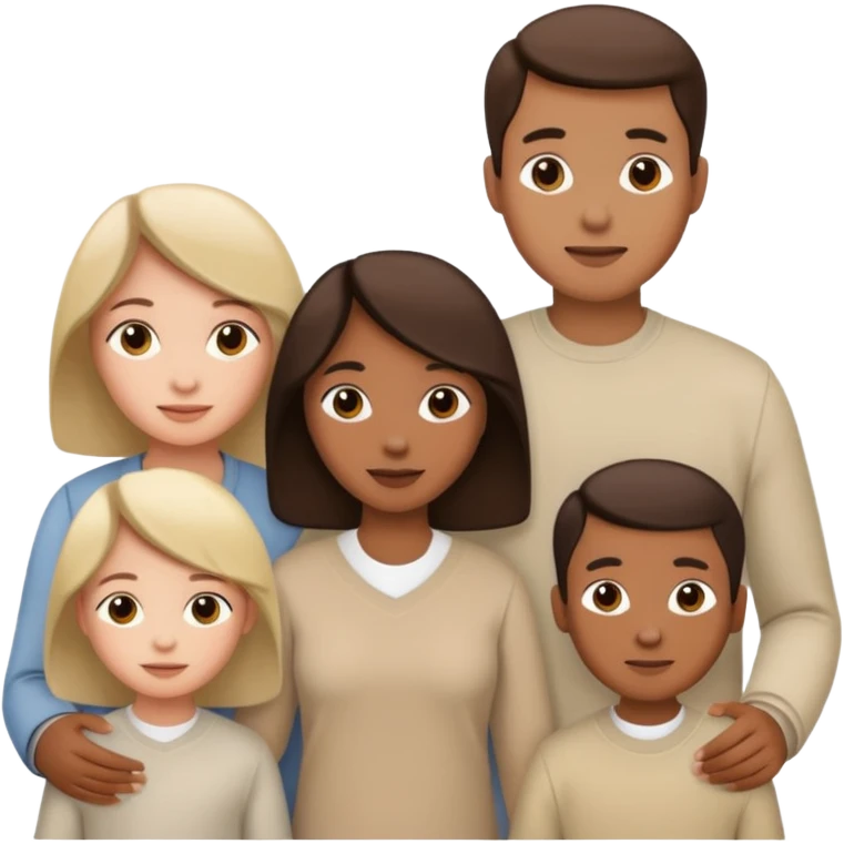 Realistic  family with neutral color emoji