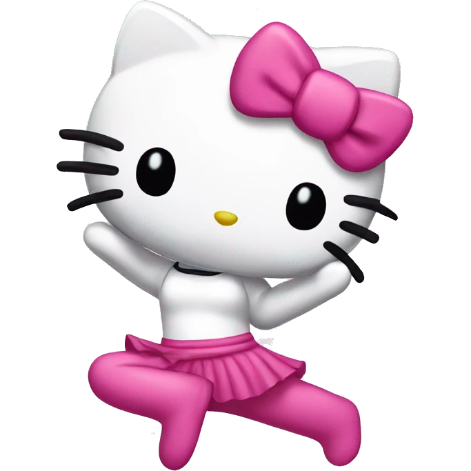 Hello kitty doing a split emoji
