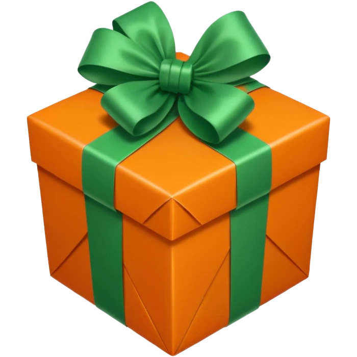 cadeau de noel orange et vert emoji