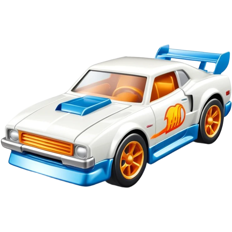 Машинка HotWheels белого цвета в классической упаковке HotWheels. emoji