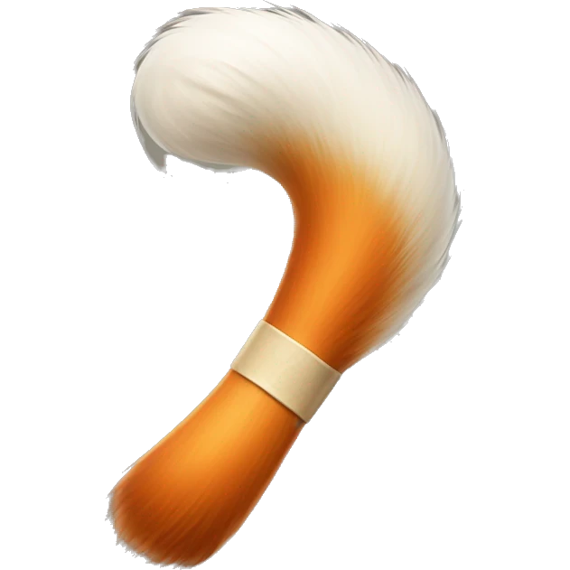 fox tail with a brush emoji