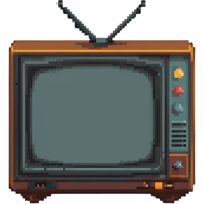 retro TV with static emoji