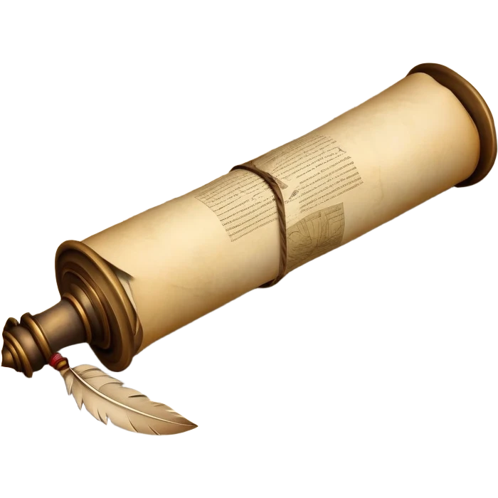 An icon featuring an ancient scroll, a quill, and a historical map, symbolizing the study of history. The design includes a timeline with key historical events and artifacts, capturing the essence of the past. Transparent background highlights the exploration of historical events and knowledge. emoji