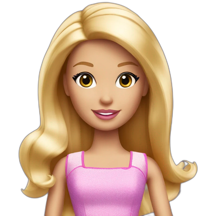 Barbie blonde saute de joie emoji