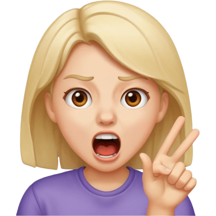 a girl yelling to smb emoji
