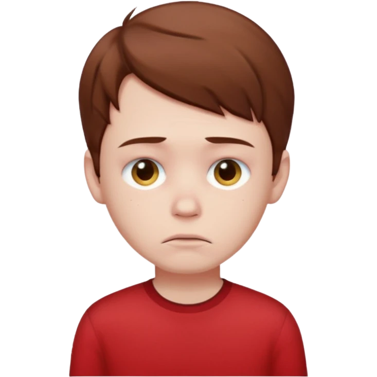 Sad boy with red shirt emoji