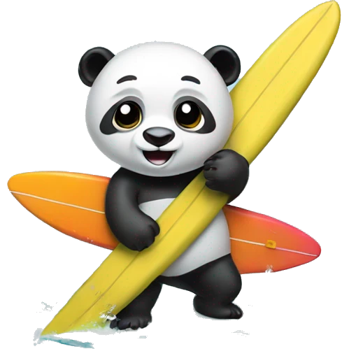 Panda with a surfboard emoji
