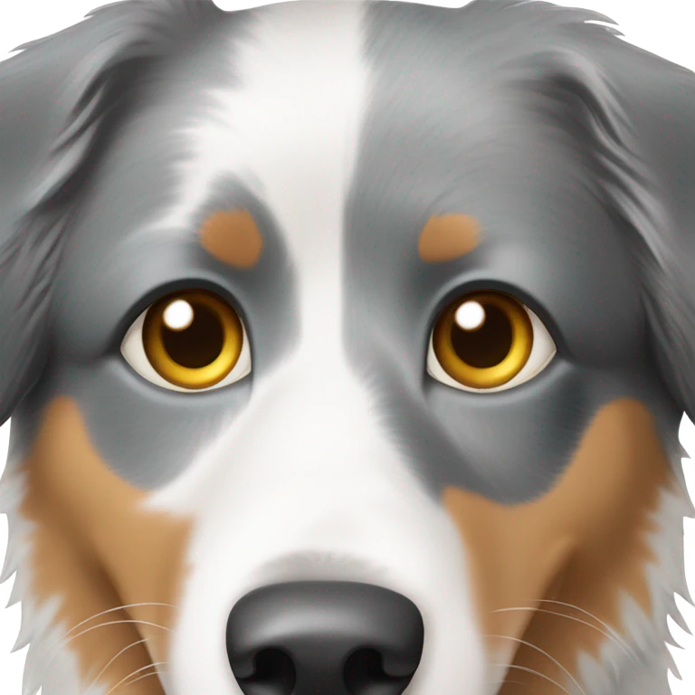 Australian shepherd dog with tri half right eye, white left side, white left ear emoji