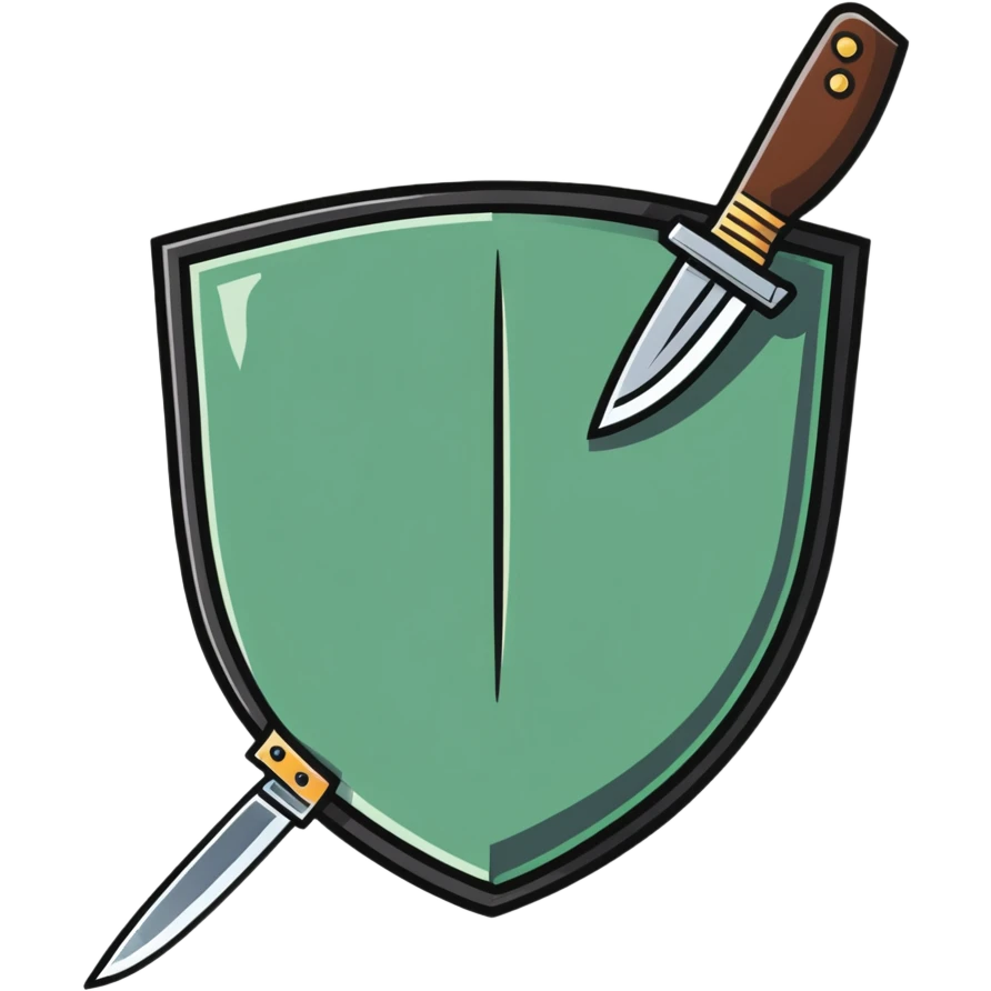 shield and knife cartoon sticker emoji