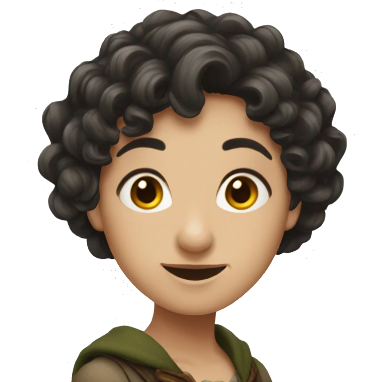 female hobbit dark hair  emoji