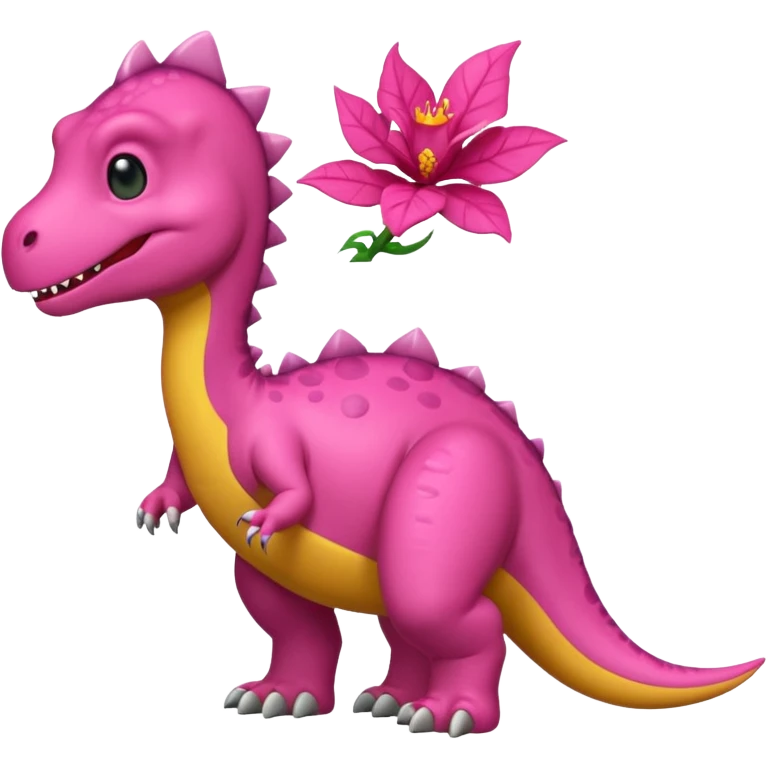 Crea un emoji de un dinosaurio de color rosa, que sea como este 🦖 emoji