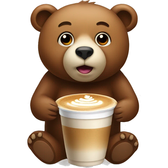 Bear with latte emoji