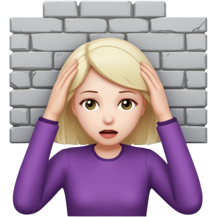 girl banging her head into wall emoji