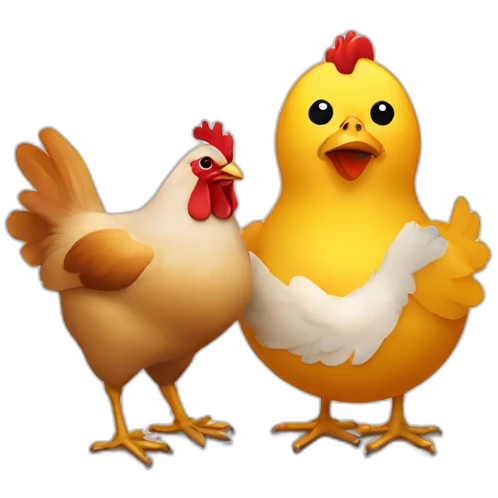 a chicken and an egg emoji