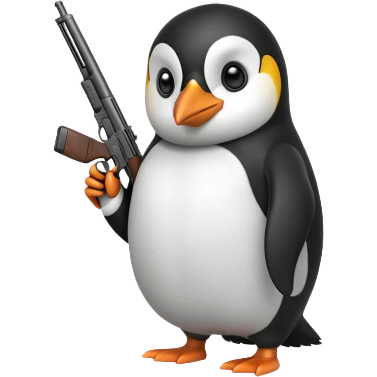 a penguin with a shotgun emoji