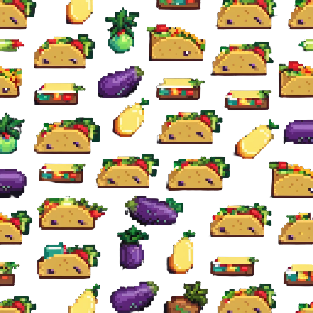 taco and eggplant together emoji