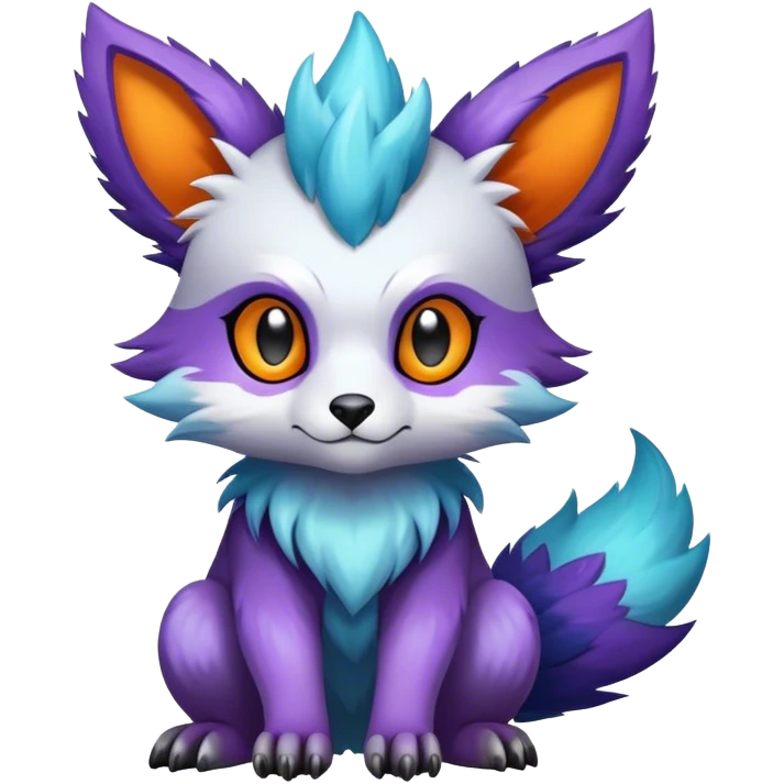 Cute cool edgy colorful fantasy animal hybrid Fakemon full body emoji