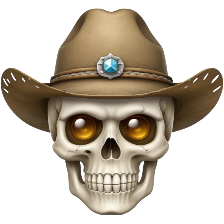 A skull face with cowboy hat emoji