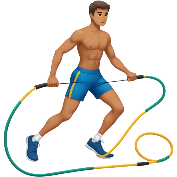 man stepping on resistance band emoji