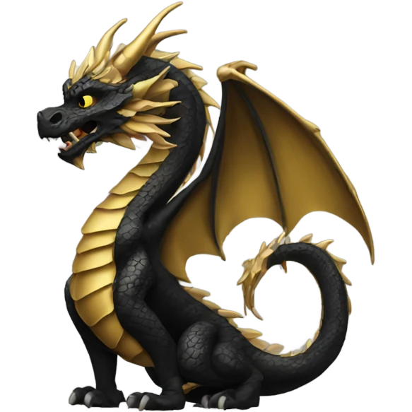 black and gold dragon  emoji