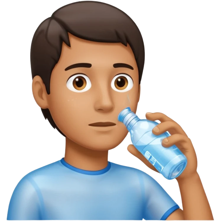 man drinking water from a bottle emoji